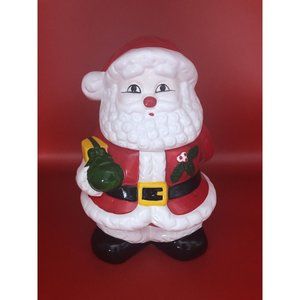 Vintage 1990's Santa Claus Holiday Ceramic Cookie Jar W/out box Made in Taiwan